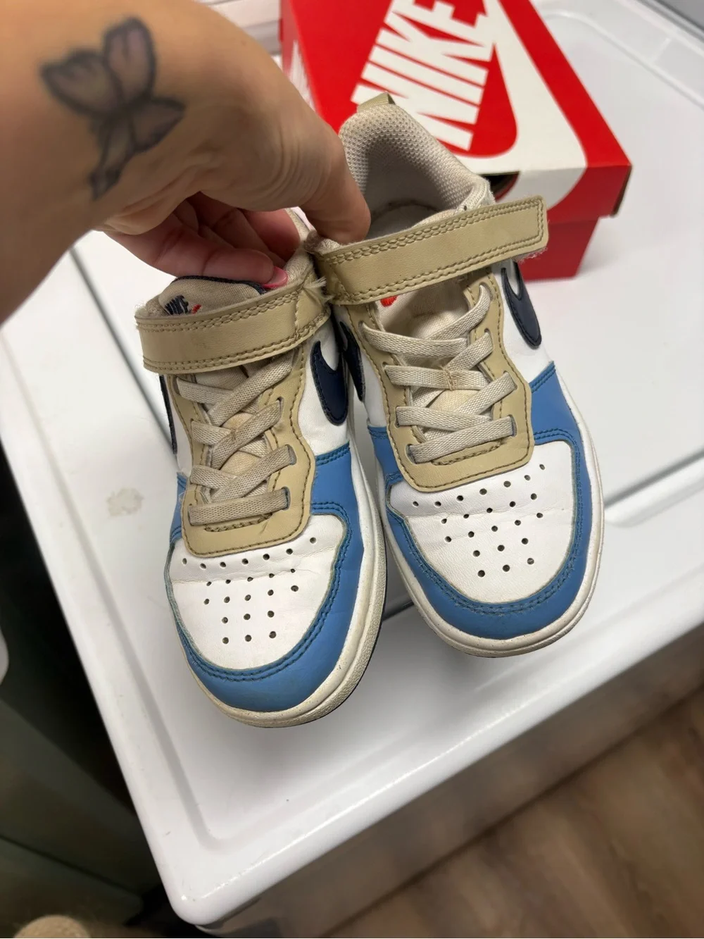 OFFERS OPEN! Nike Kids 11c court Low Sneakers Borough Low Recraft blue crimson